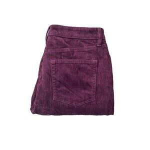 LOFT Curvy Straight Leg Wide-Wale Corduroy Pants Burgundy Size 29/8 NWT